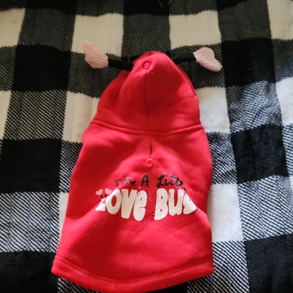 Red Love Bug Dog Hoodie